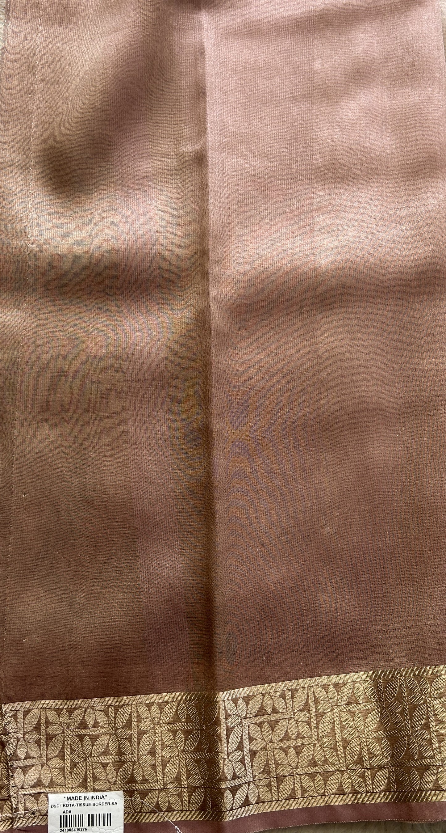 Banarasi Tissue Fancy Saree Onion Pink Colored Complemented with a Zari Border. - Sampradaya Designer Studio