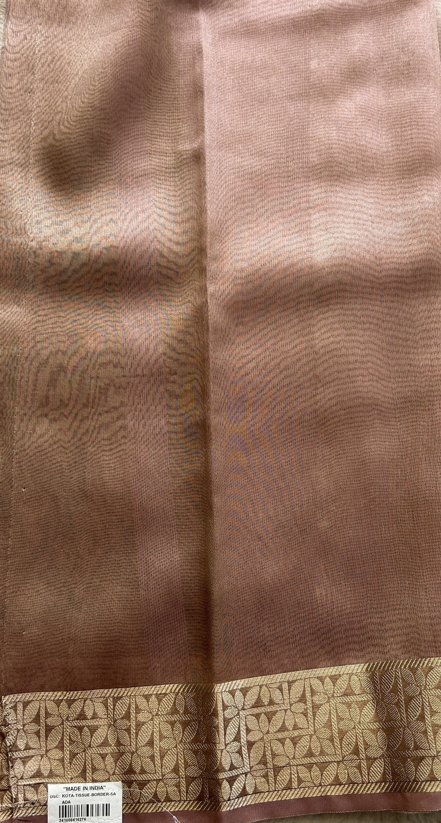 Banarasi Tissue Fancy Saree Onion Pink Colored Complemented with a Zari Border. - Sampradaya Designer Studio