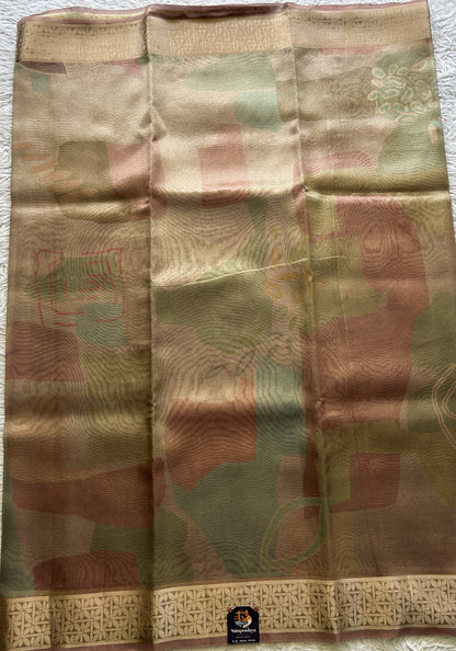 Banarasi Tissue Fancy Saree Onion Pink Colored Complemented with a Zari Border. - Sampradaya Designer Studio