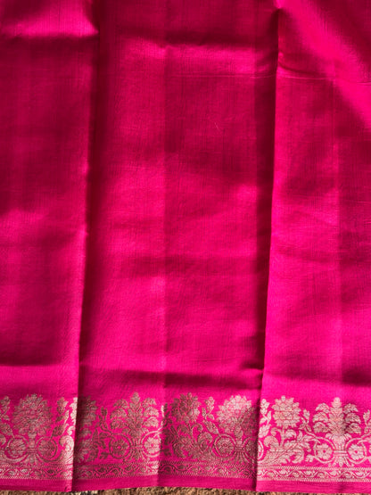 Chiniya Silk Saree Light Pink Colored Elegantly Paired With a Zari Border - Sampradaya Designer Studio