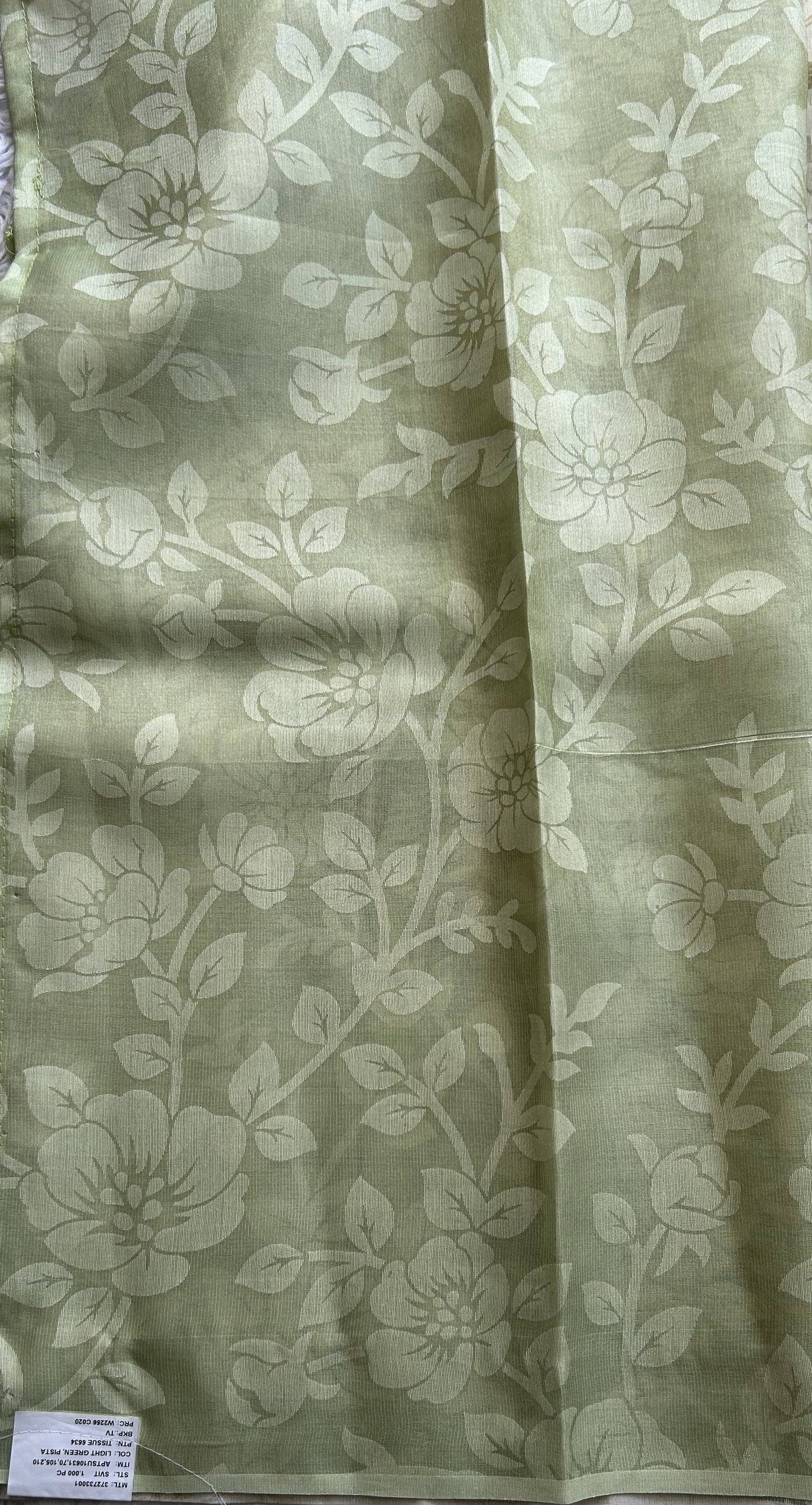 Banarasi Tissue Fancy Saree Light Green Colored Complemented with a Borderless. - Sampradaya Designer Studio