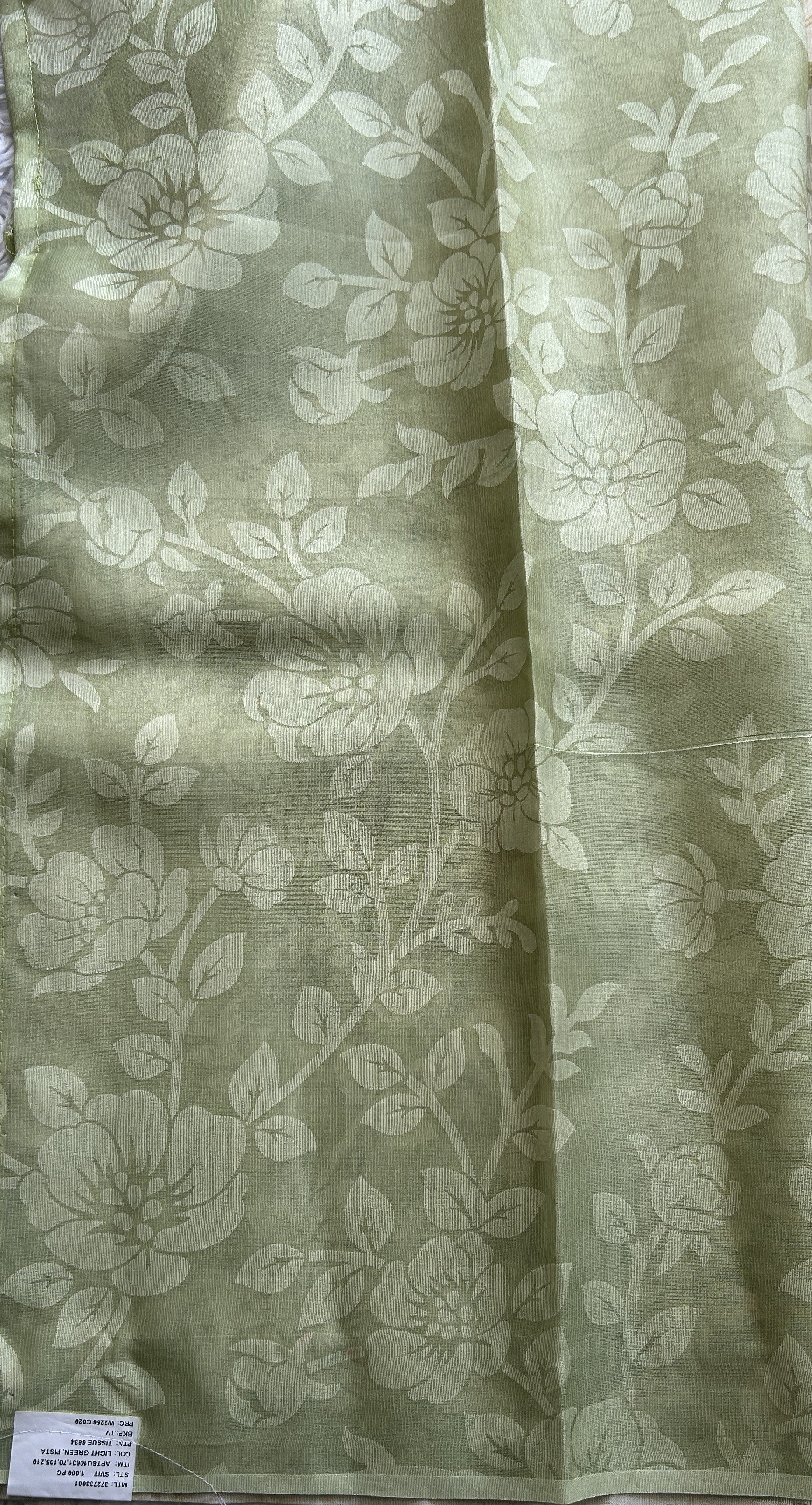 Banarasi Tissue Fancy Saree Light Green Colored Complemented with a Borderless. - Sampradaya Designer Studio