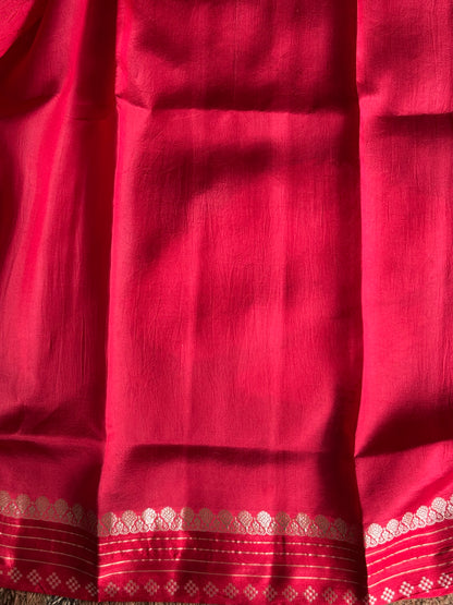 Chiniya Silk Saree Peacock Blue Colored Elegantly Paired With Zari Border - Sampradaya Designer Studio