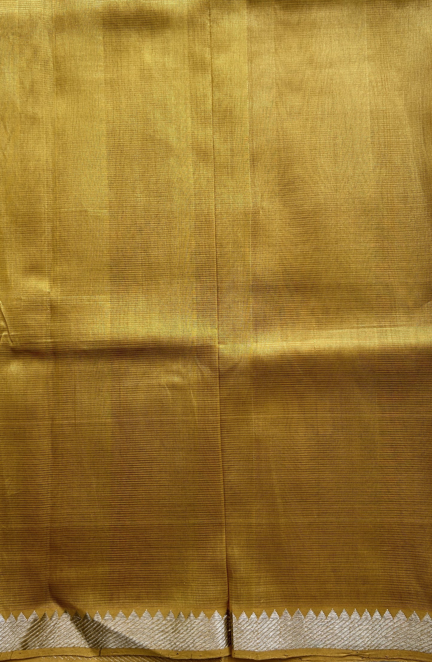 Mangalagiri Plain Pattu Saree Mustard Yellow colored complemented with a Zari Border - Sampradaya Designer Studio