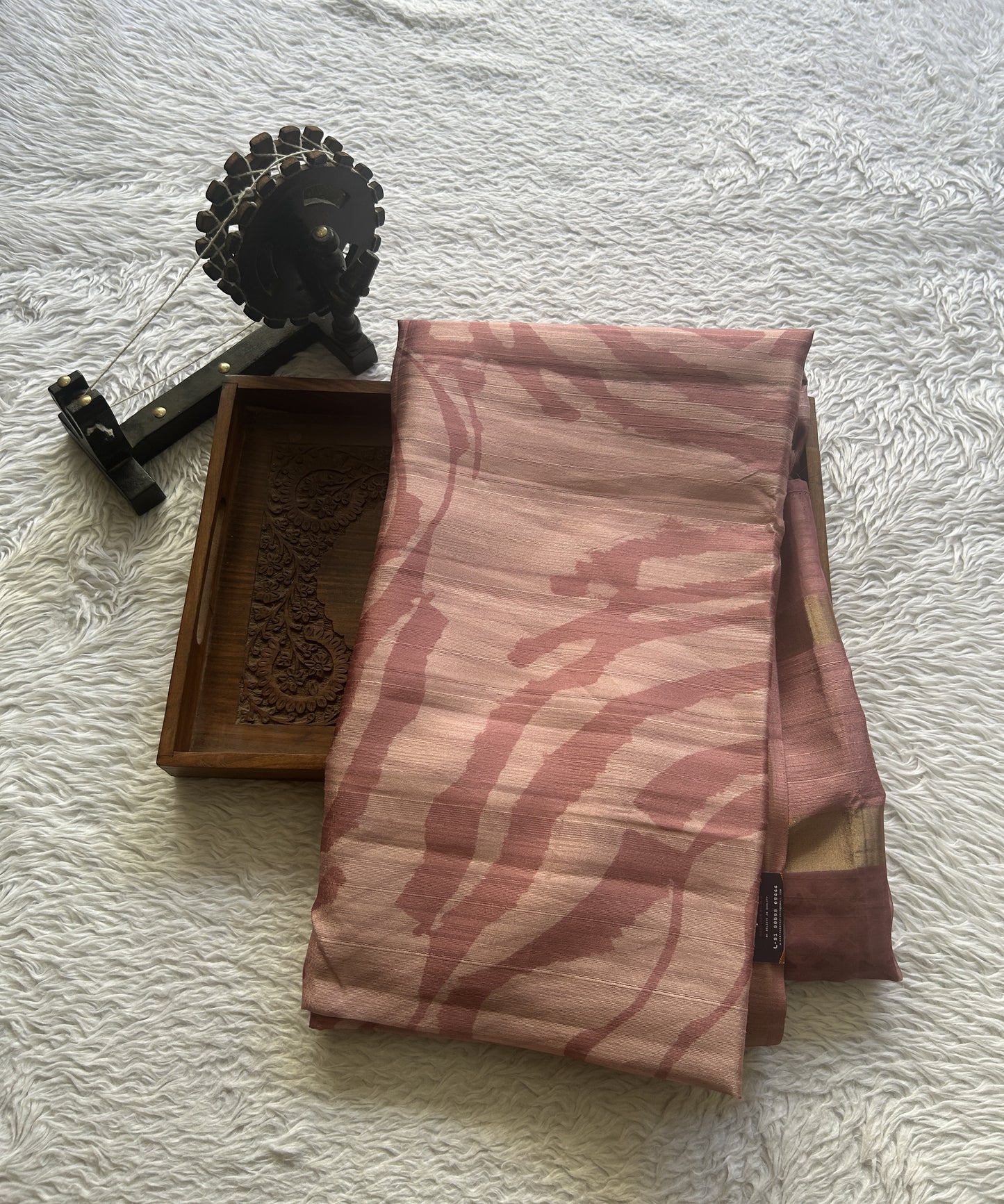 Semi Tussar Saree Onion Pink Colored Elegantly Paired with a Zari Border. - Sampradaya Designer Studio