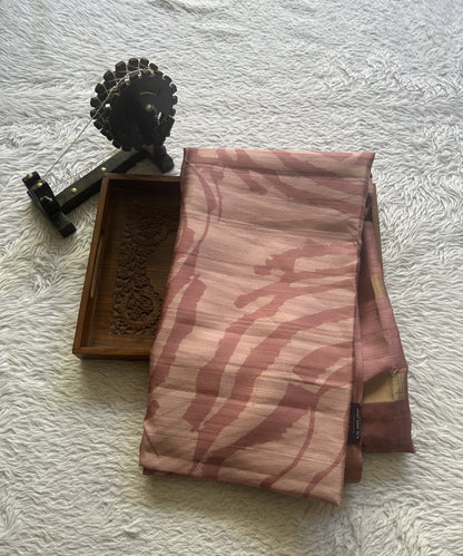 Semi Tussar Saree Onion Pink Colored Elegantly Paired with a Zari Border. - Sampradaya Designer Studio