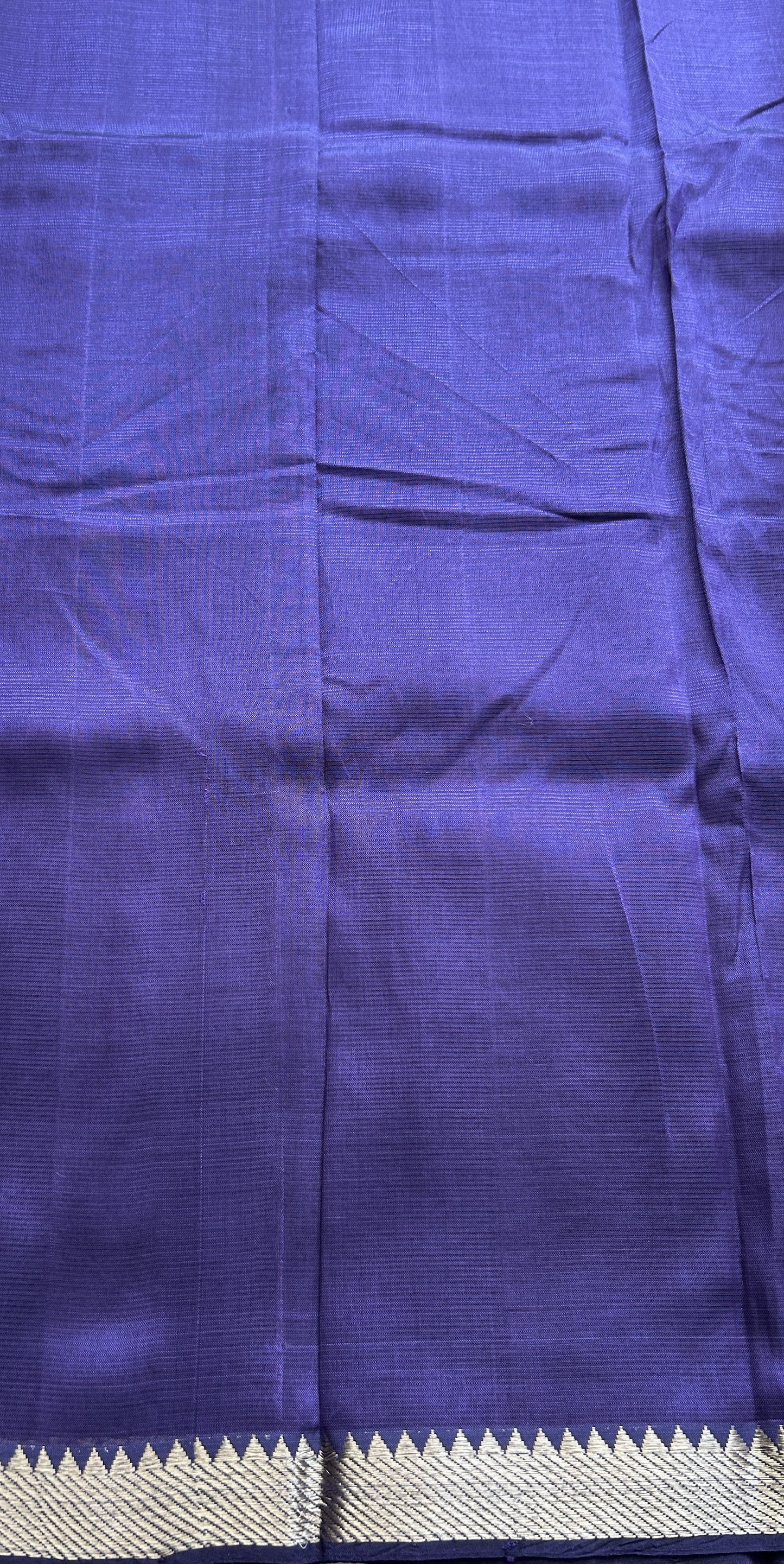 Mangalagiri Plain Pattu Saree Royal Blue colored complemented with a Zari Border - Sampradaya Designer Studio