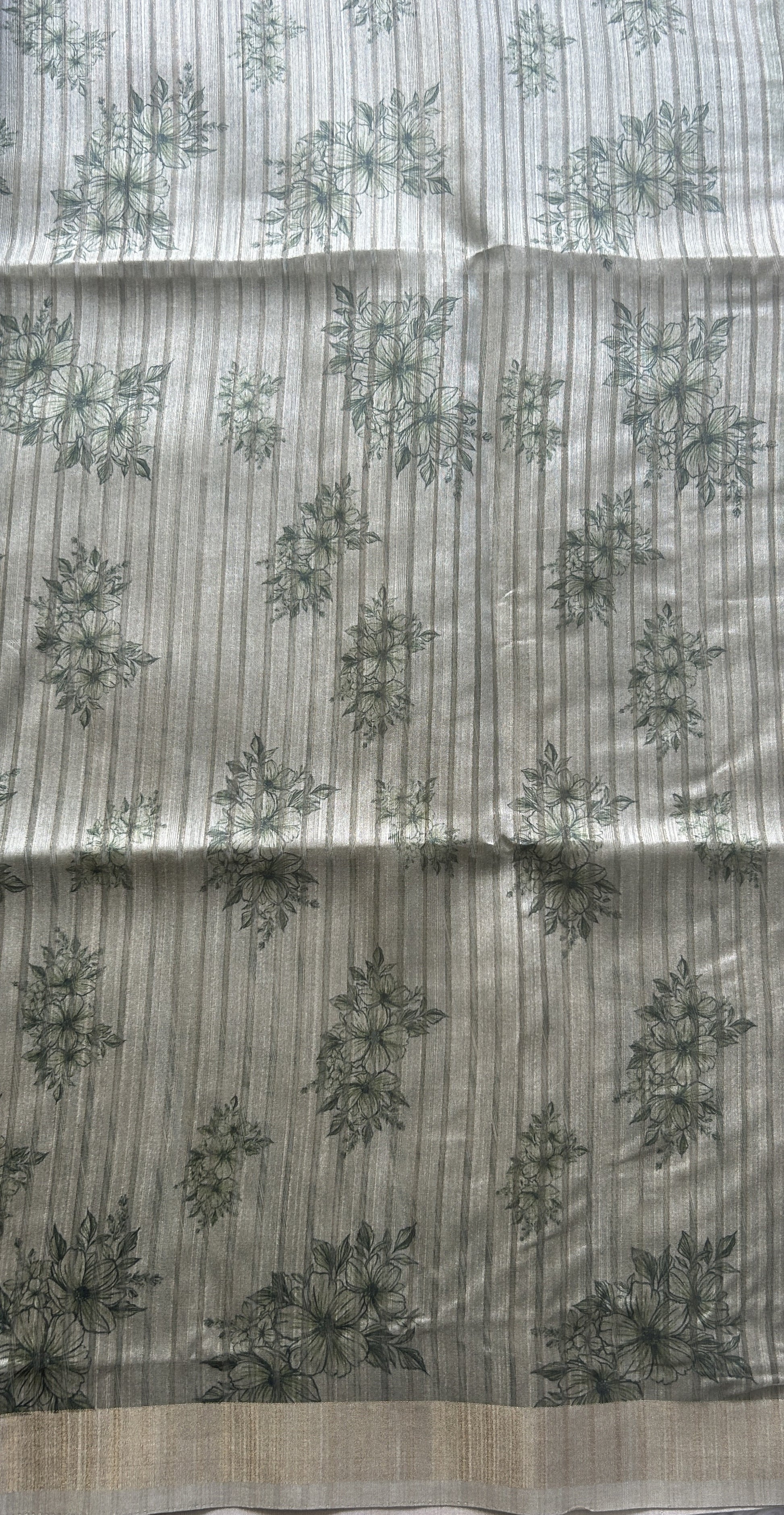 Semi Tussar Saree Light Green Colored Elegantly Paired with a Zari Border. - Sampradaya Designer Studio