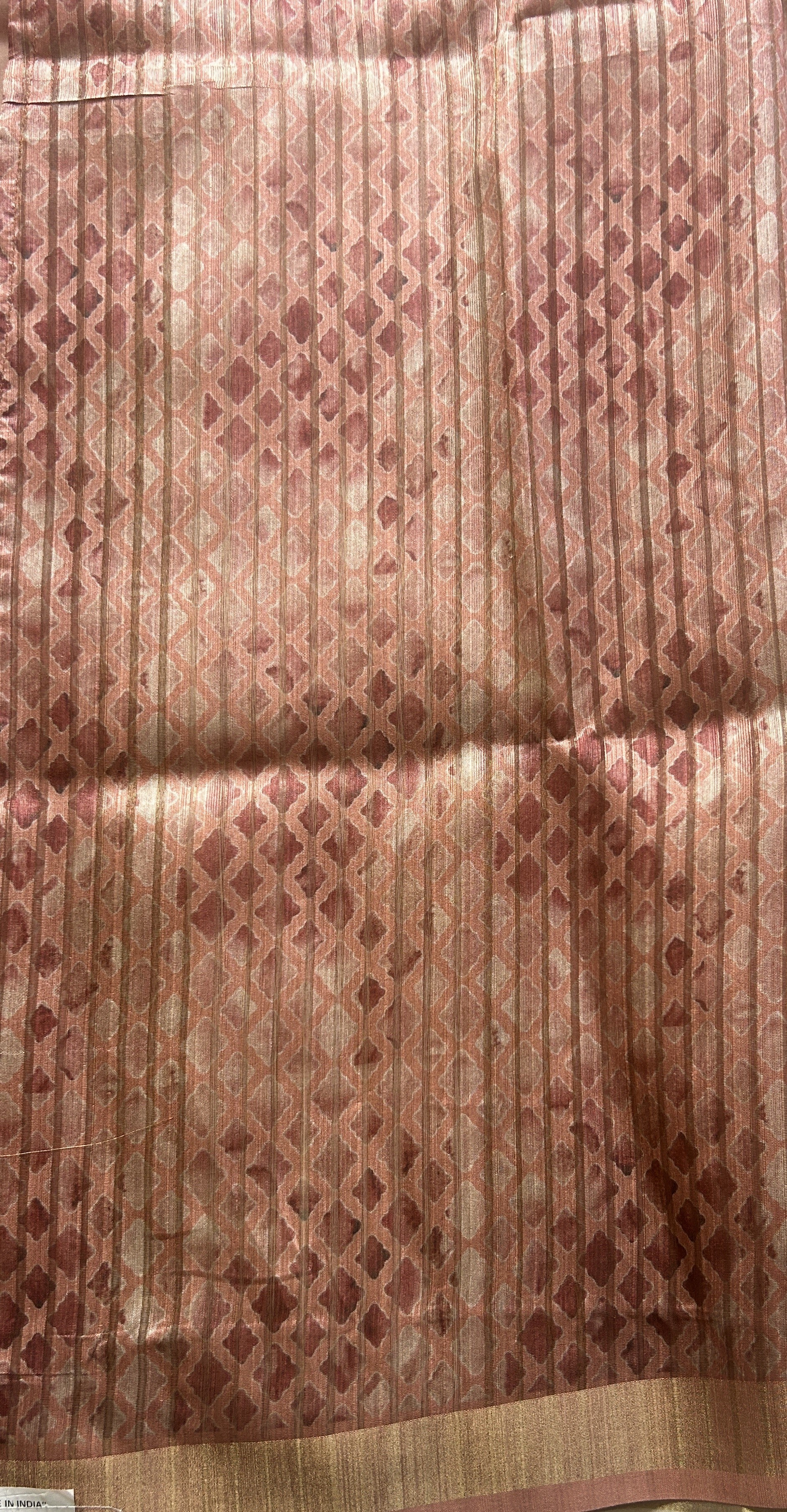 Semi Tussar Saree Potato Cream Colored Elegantly Paired with a Zari Border. - Sampradaya Designer Studio