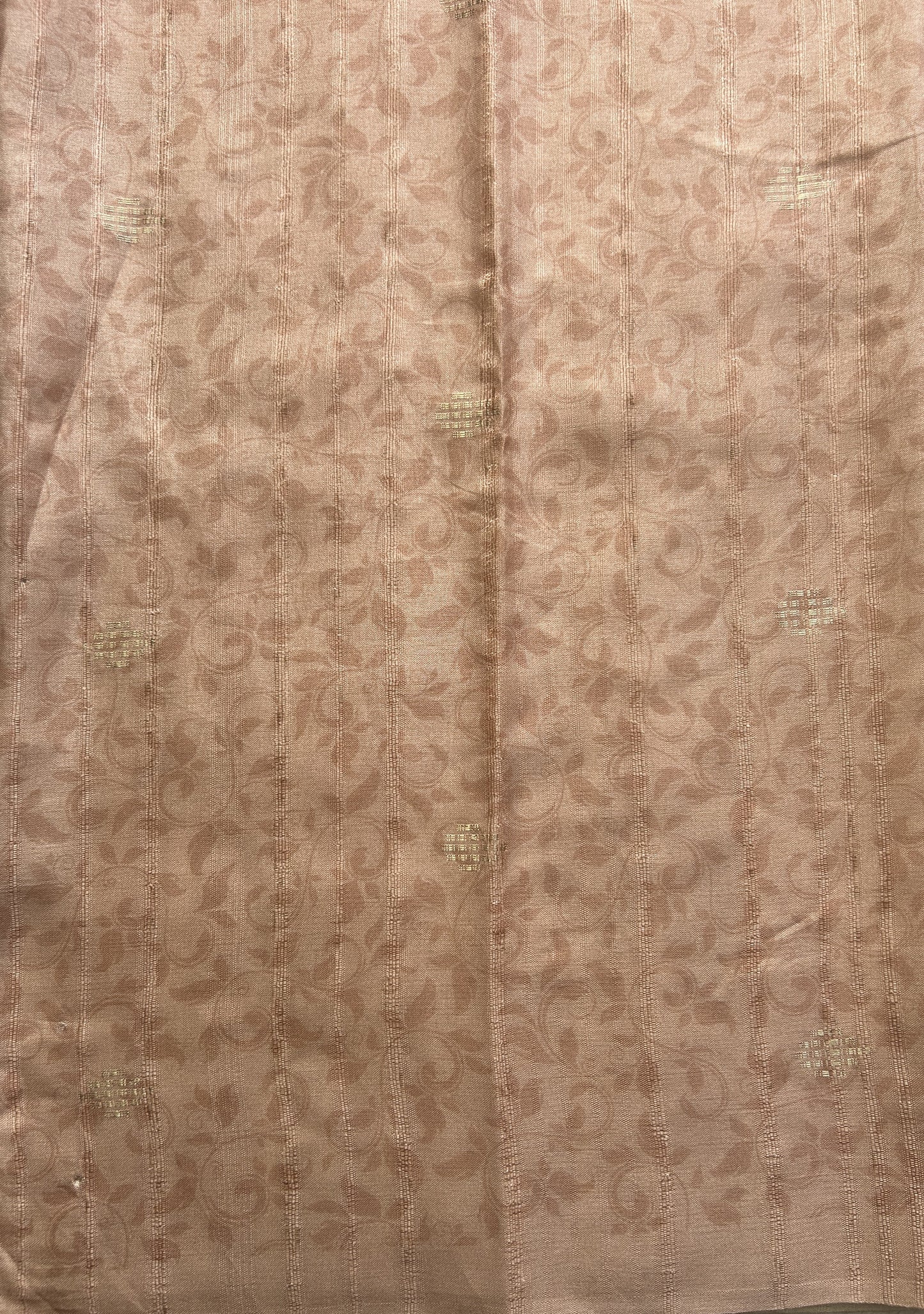 Semi Tussar Saree Light Peach Colored Elegantly Paired with a Borderless. - Sampradaya Designer Studio