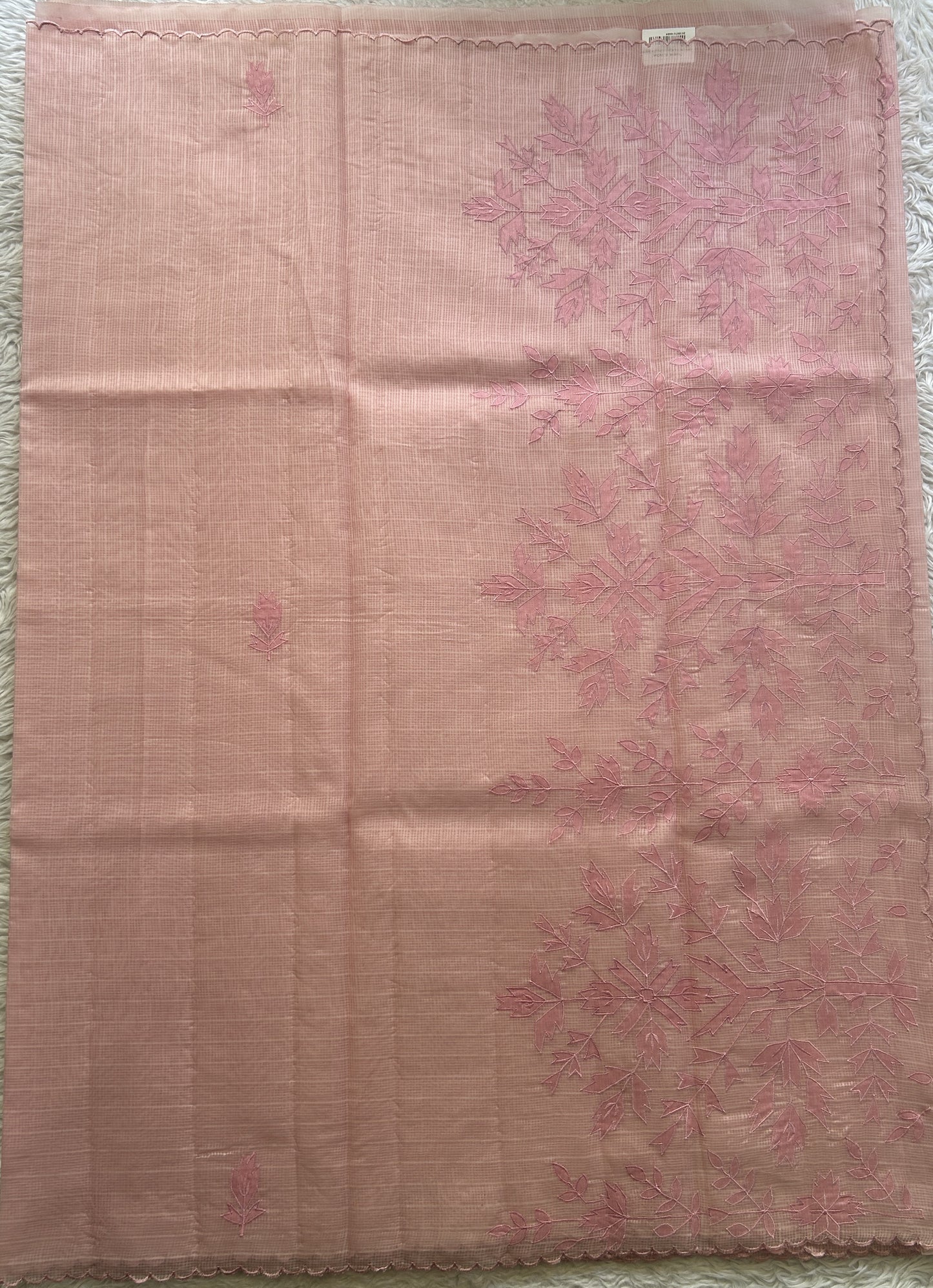 Silk kota Saree Gray colored Elegantly Paired with a Scallop Border. - Sampradaya Designer Studio