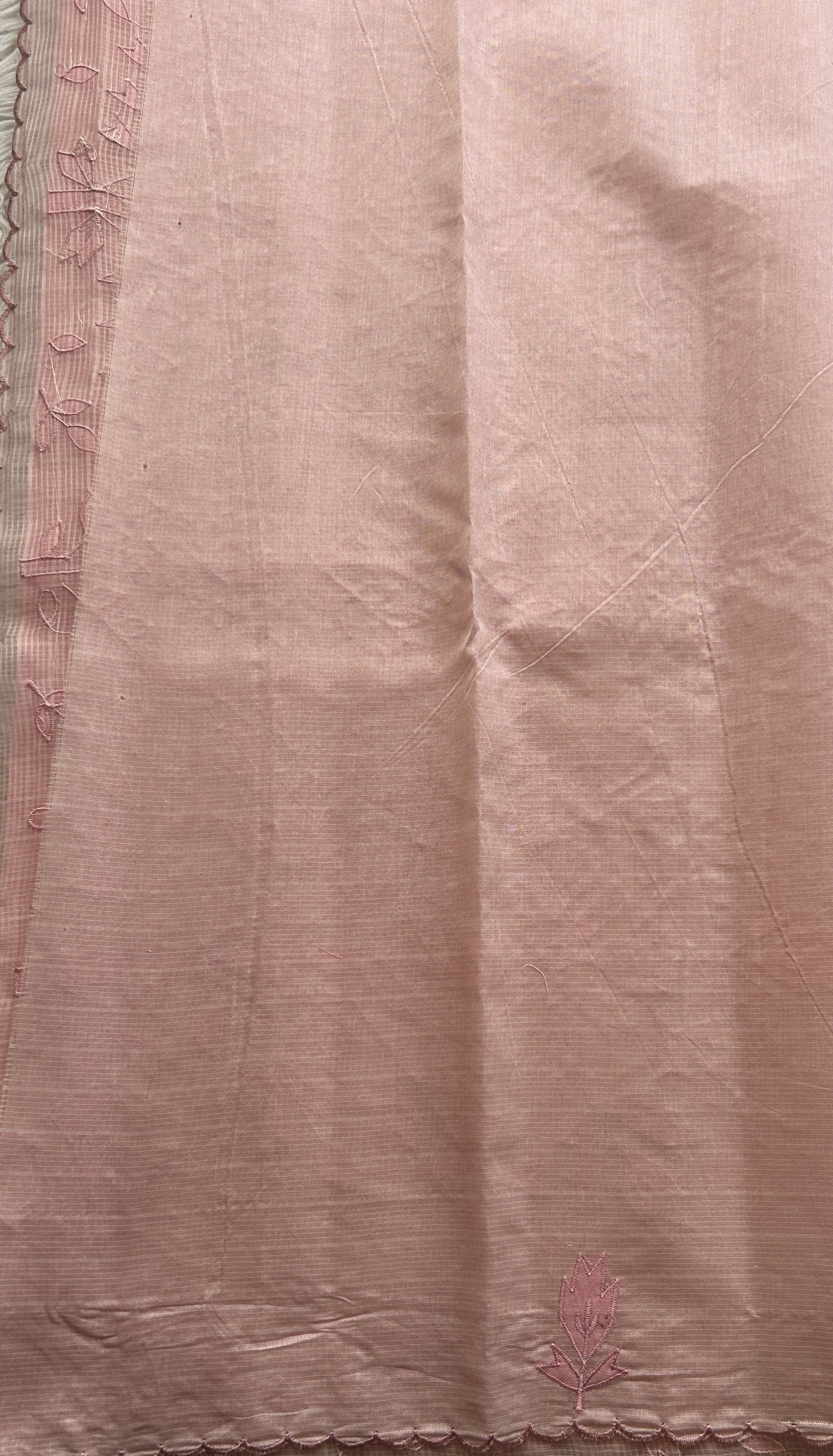 Silk kota Saree Gray colored Elegantly Paired with a Scallop Border. - Sampradaya Designer Studio