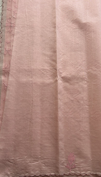 Silk kota Saree Gray colored Elegantly Paired with a Scallop Border. - Sampradaya Designer Studio