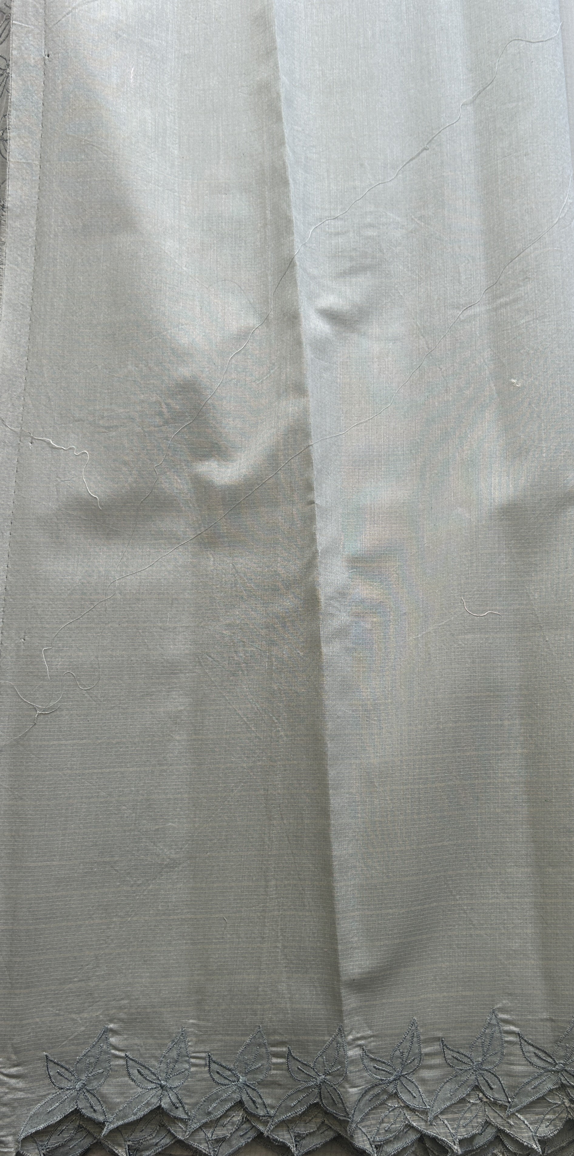 Silk kota Saree Gray colored Complemented with a Applique Border. - Sampradaya Designer Studio