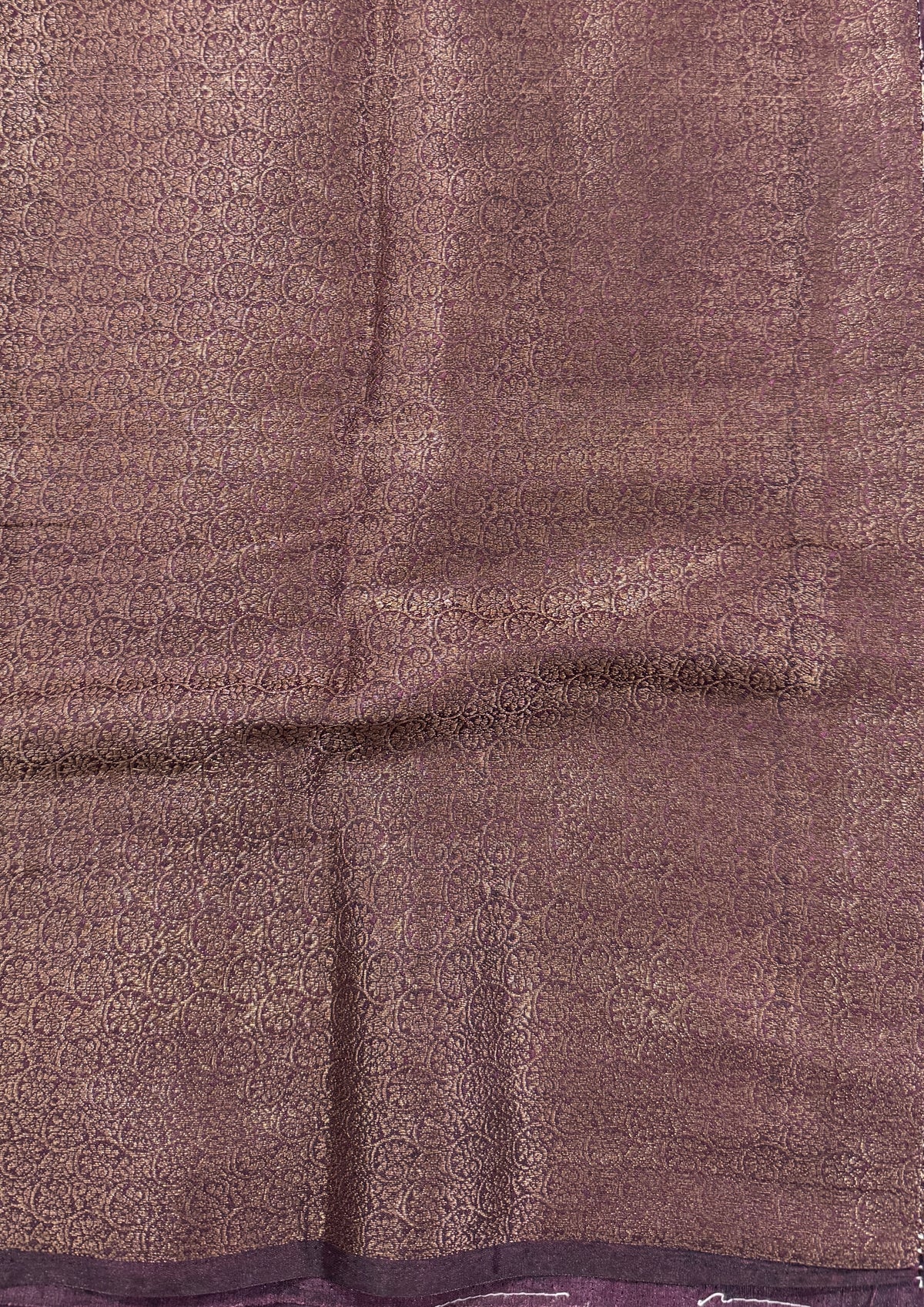 Semi Tussar Silk Saree -Warm Plum color with Gold Zari Border - Elegant Fancy Saree for Party & Office Wear
