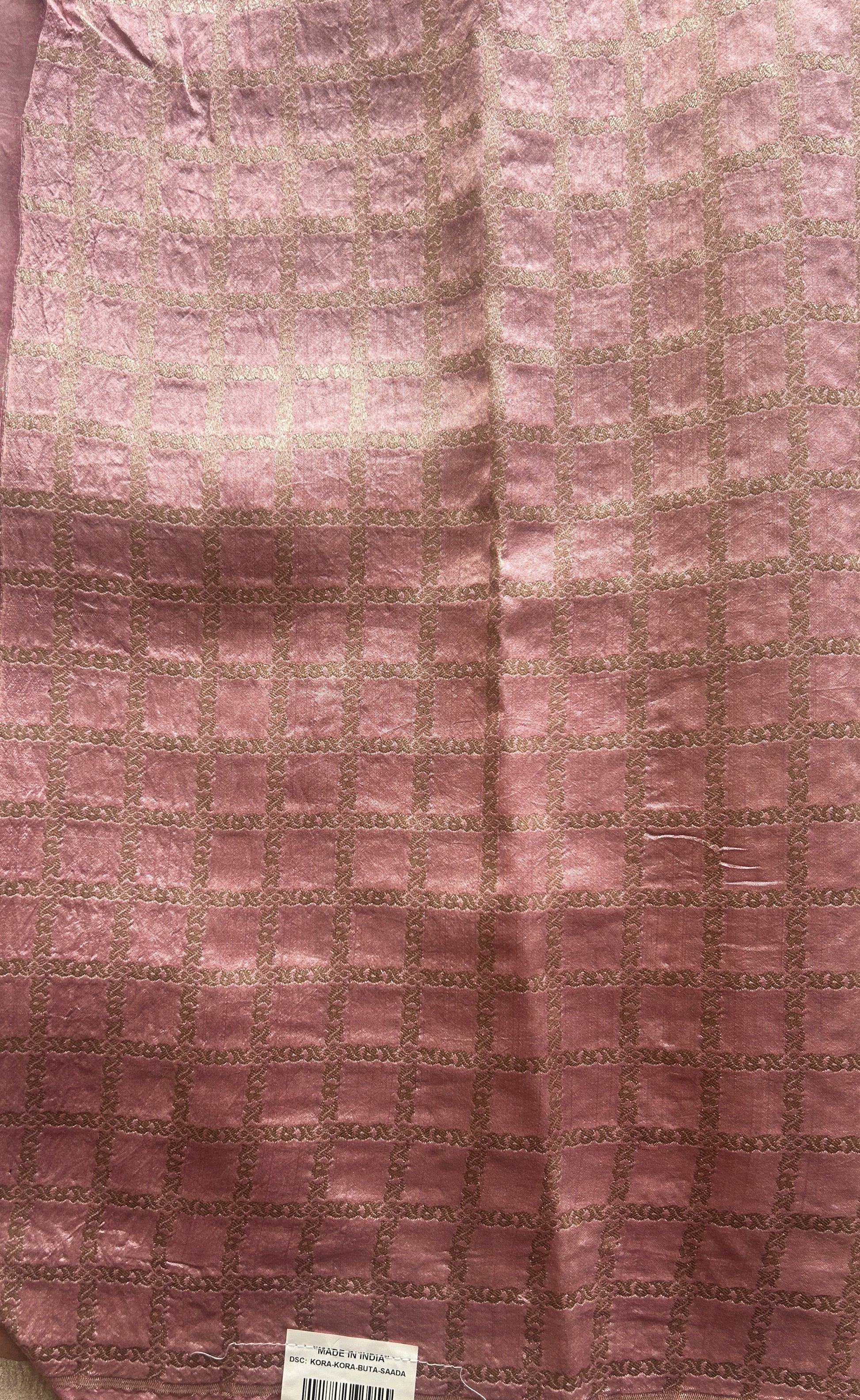 Banarasi Tissue Kora Saree Light Baby Pink Colored Complemented with a Zari Border. - Sampradaya Designer Studio