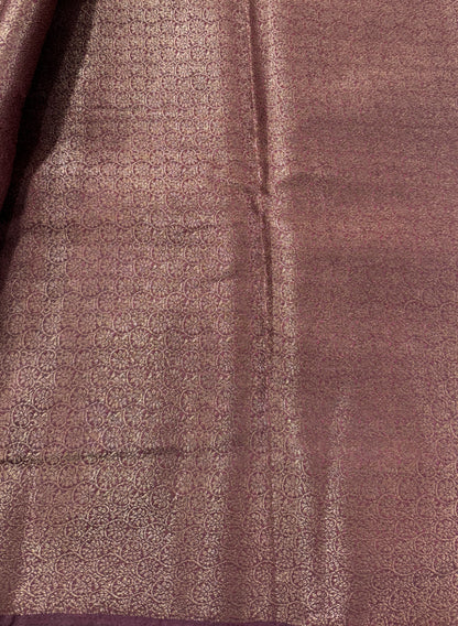 Semi Tussar Silk Saree -Maroon color with Gold Zari Border - Elegant Fancy Saree for Party & Office Wear
