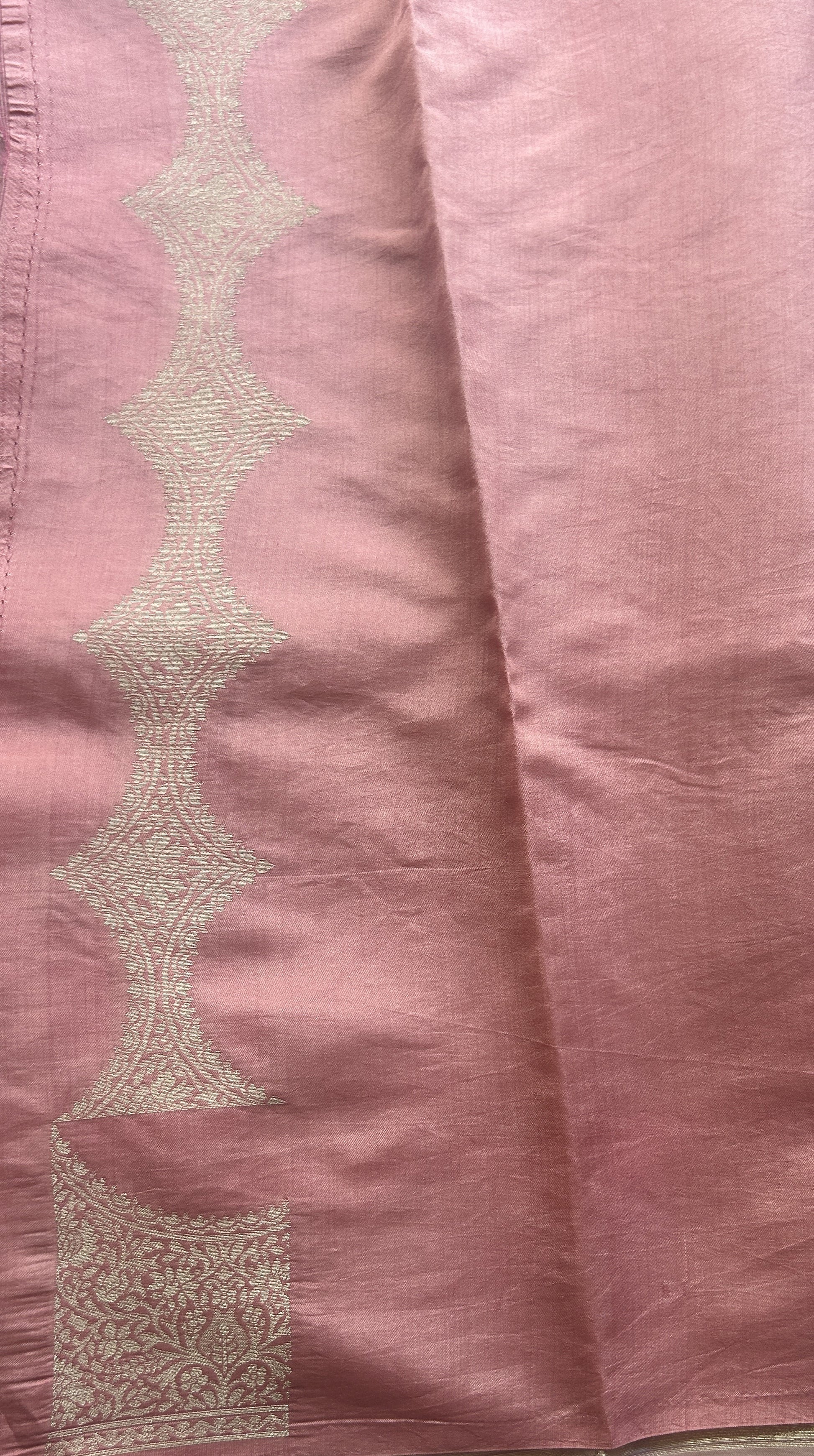 Banarasi Tissue Kora Saree Baby Pink Colored Complemented with a Zari Border. - Sampradaya Designer Studio