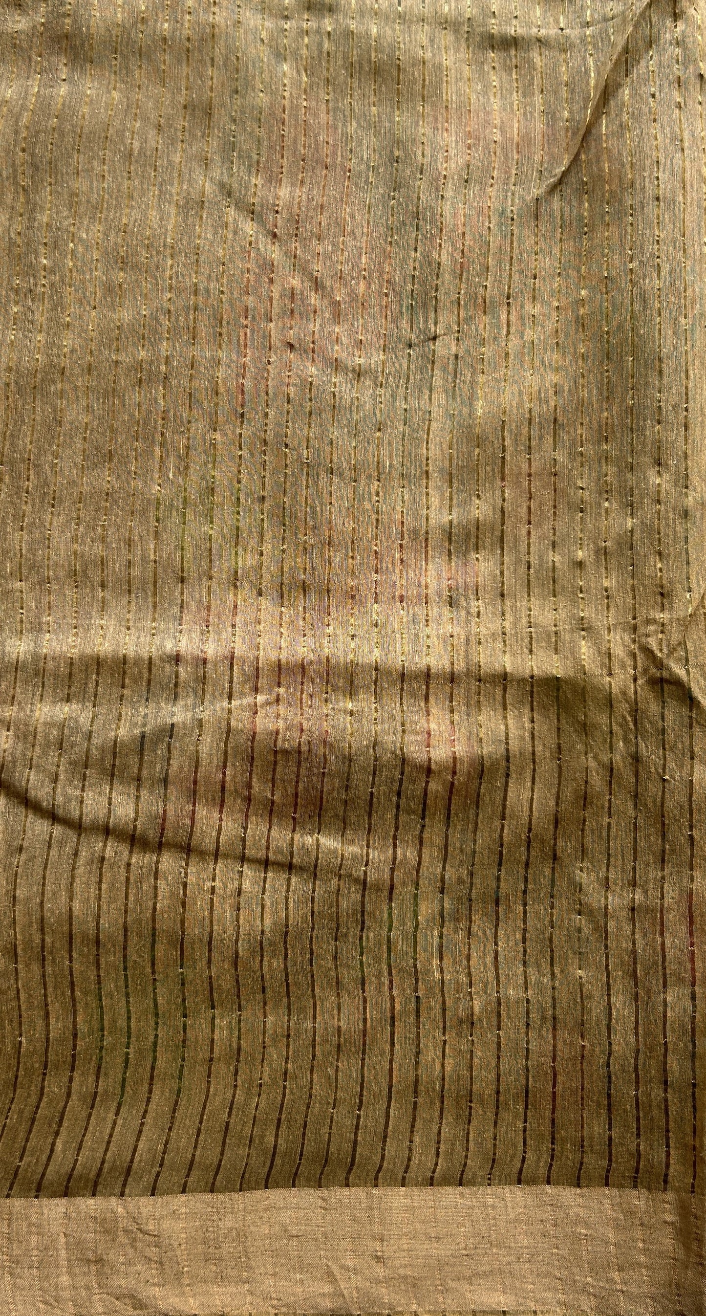 Pure Matka and Muslin Saree Pastel Brown Colored Complemented with a Zari Border. - Sampradaya Designer Studio