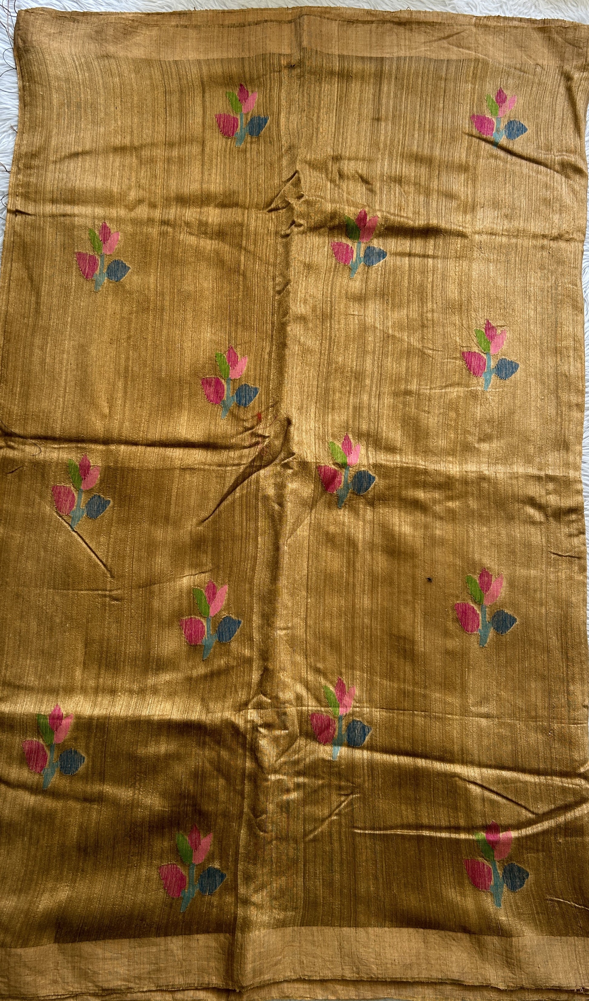 Pure Matka and Muslin Saree Pastel Brown Colored Complemented with a Zari Border. - Sampradaya Designer Studio