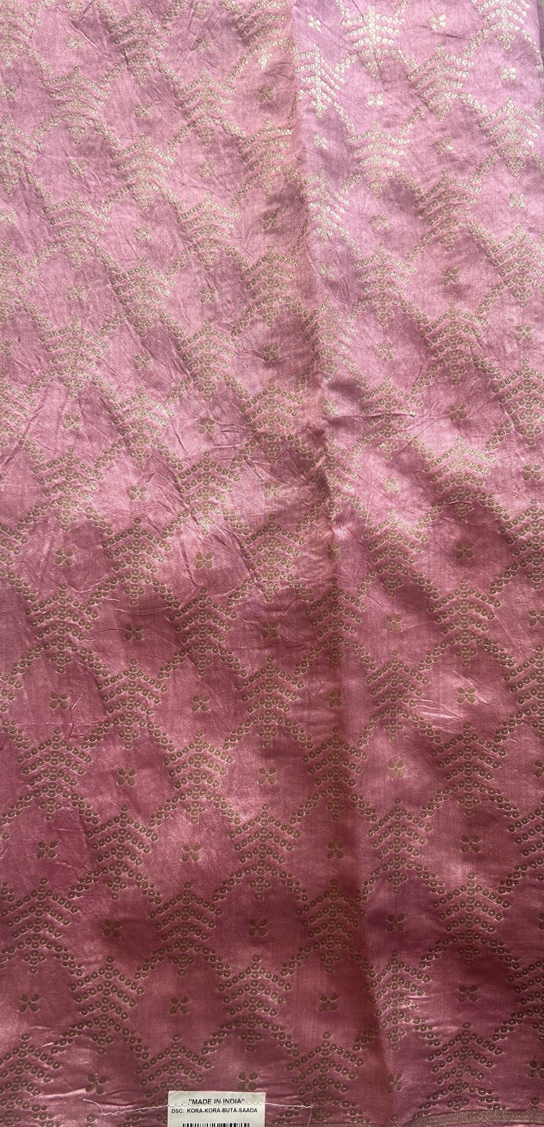 Banarasi Tissue Kora Saree Light Pink Colored Complemented with a Zari Border. - Sampradaya Designer Studio