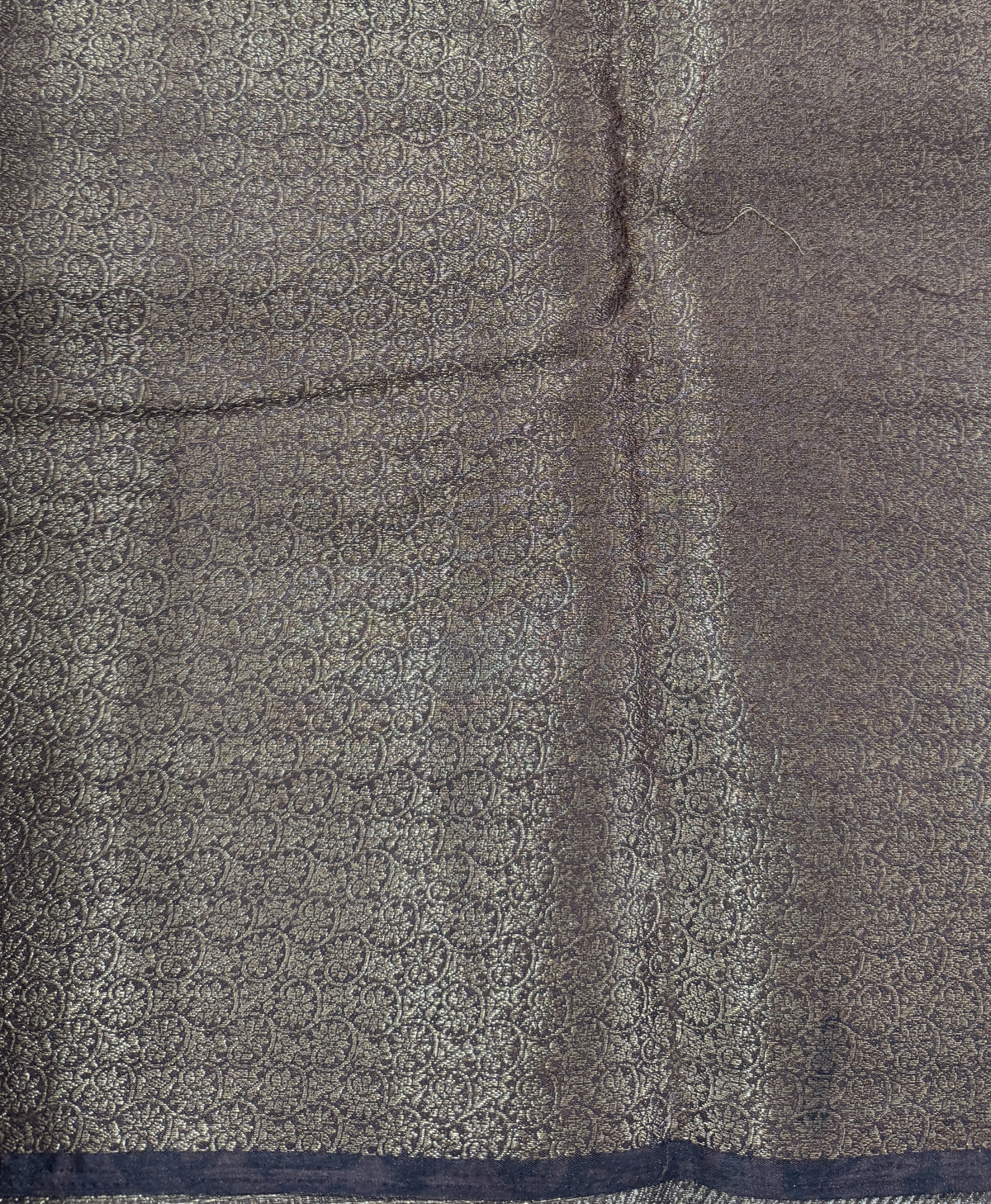 Semi Tussar Silk Saree -Brown color with Gold Zari Border - Elegant Fancy Saree for Party & Office Wear