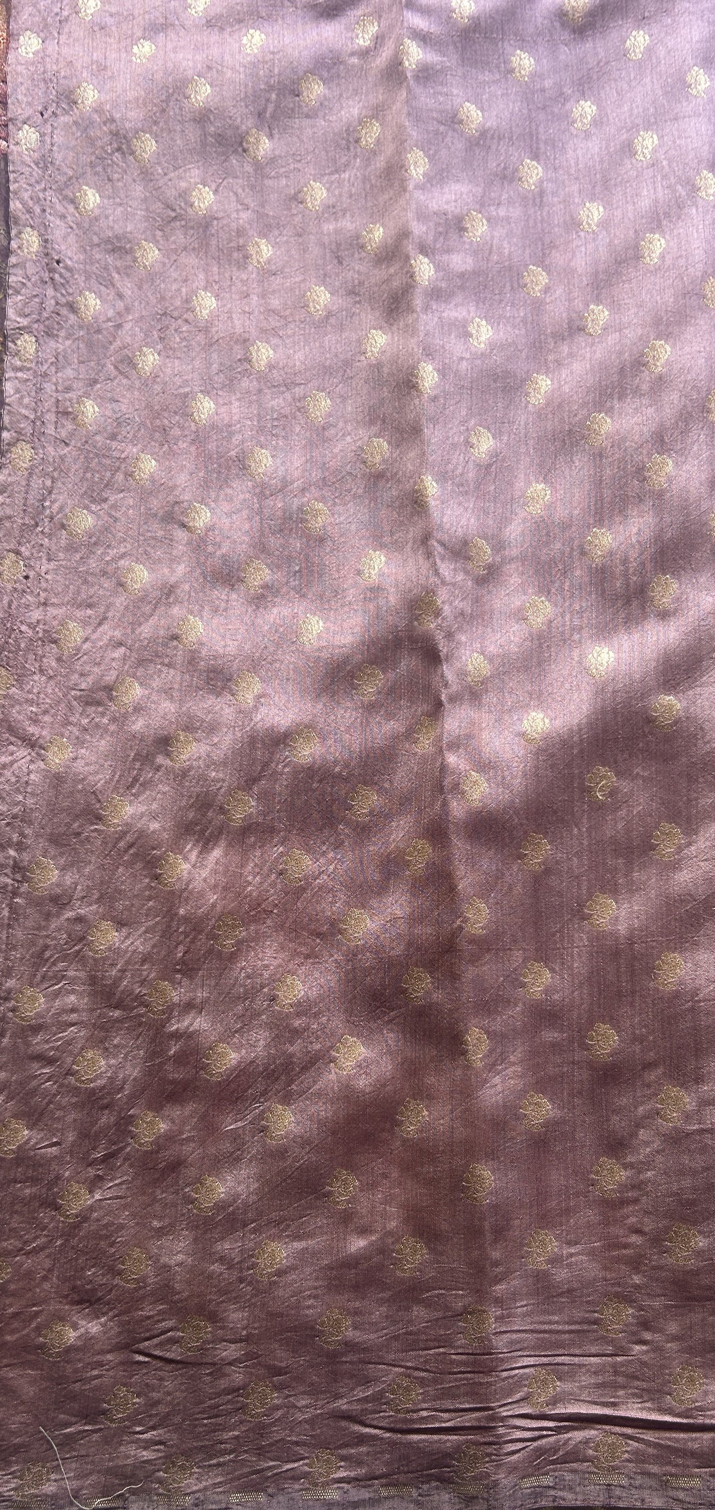 Banarasi Tissue Kora Saree Lilac Colored Complemented with a Scallop Border. - Sampradaya Designer Studio