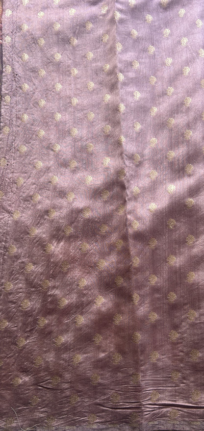 Banarasi Tissue Kora Saree Lilac Colored Complemented with a Scallop Border. - Sampradaya Designer Studio