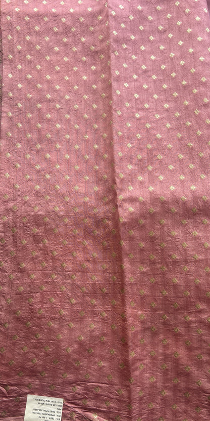 Banarasi Tissue Kora Saree Light Pink Colored Complemented with a Scallop Border. - Sampradaya Designer Studio
