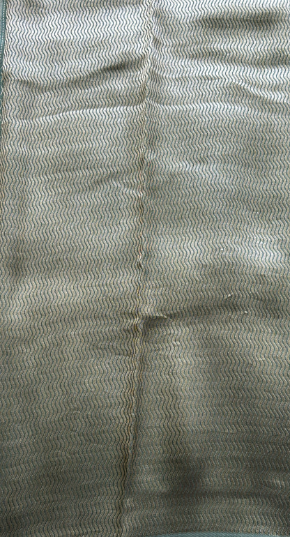 Banarasi Tussar Georgette Saree Tiffany Blue Colored Complemented with a Minakari border. - Sampradaya Designer Studio