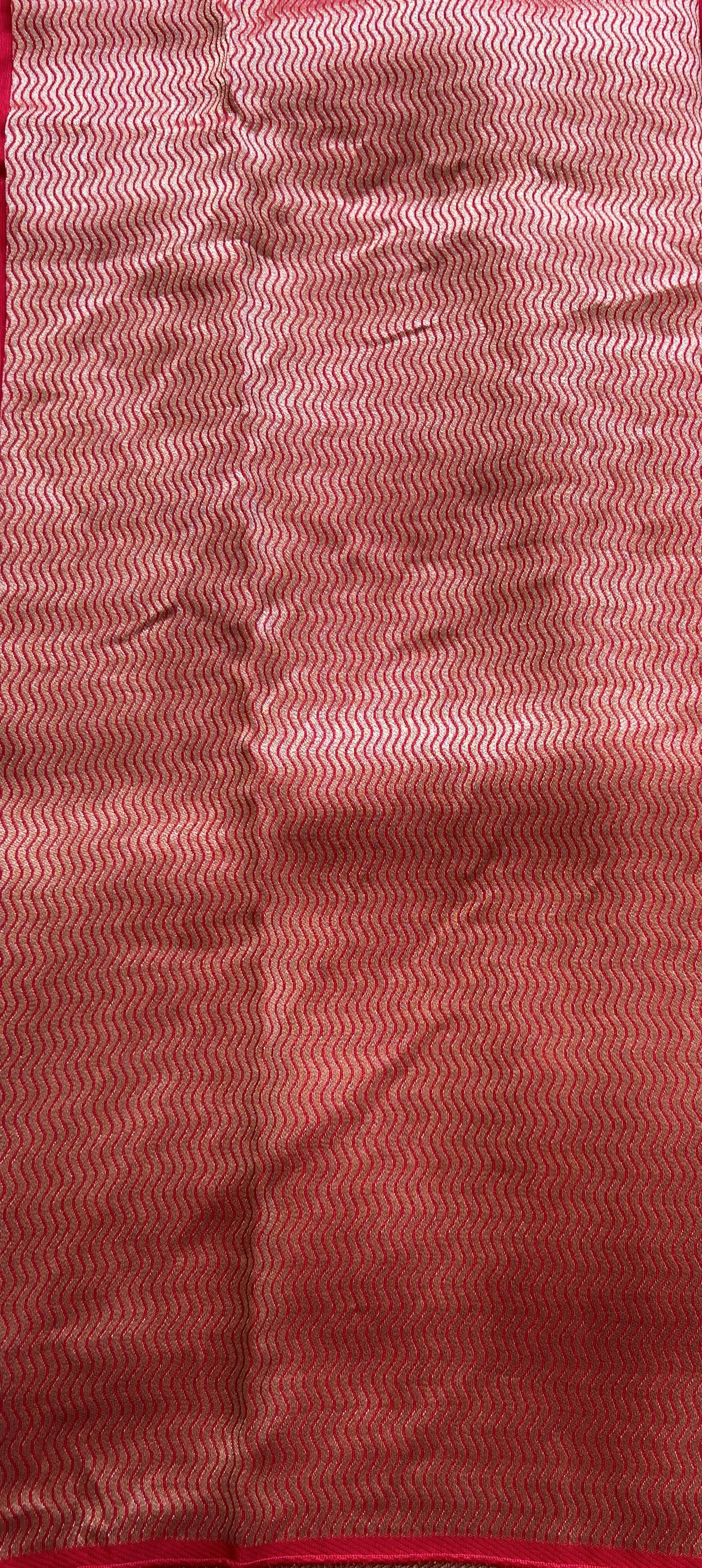 Banarasi Tussar Georgette Saree Hot Pink Colored Complemented with a Minakari border. - Sampradaya Designer Studio