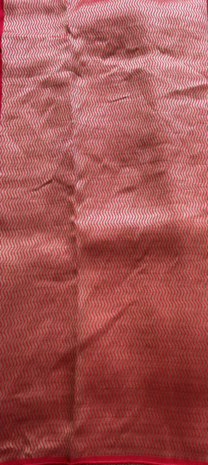 Banarasi Tussar Georgette Saree Hot Pink Colored Complemented with a Minakari border. - Sampradaya Designer Studio