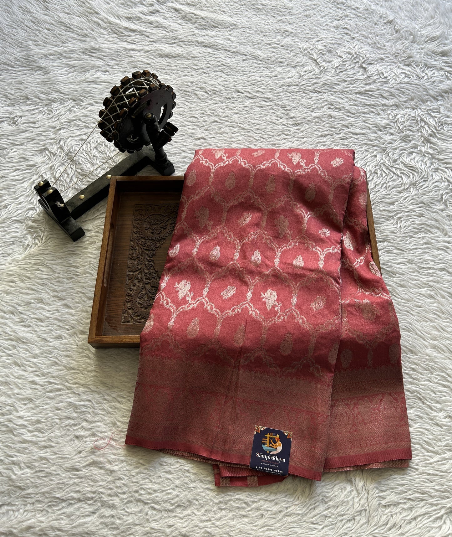 Semi Georgette Saree Sweet Pink Colored Elegantly Paired with a Zari Border. - Sampradaya Designer Studio