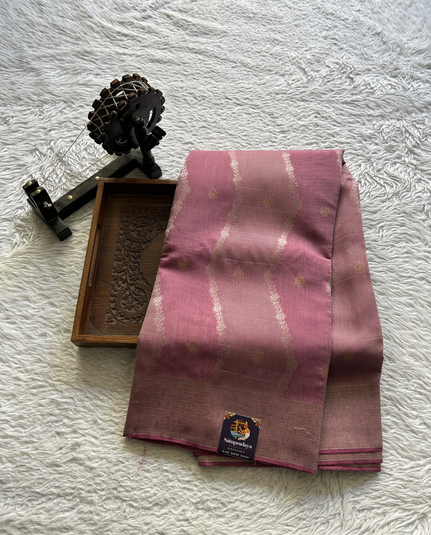 Semi Georgette Saree Rich Pink Colored Elegantly Paired with a Zari Border. - Sampradaya Designer Studio