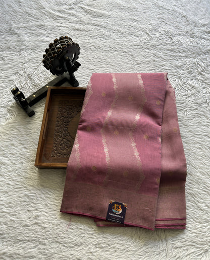 Semi Georgette Saree Rich Pink Colored Elegantly Paired with a Zari Border. - Sampradaya Designer Studio