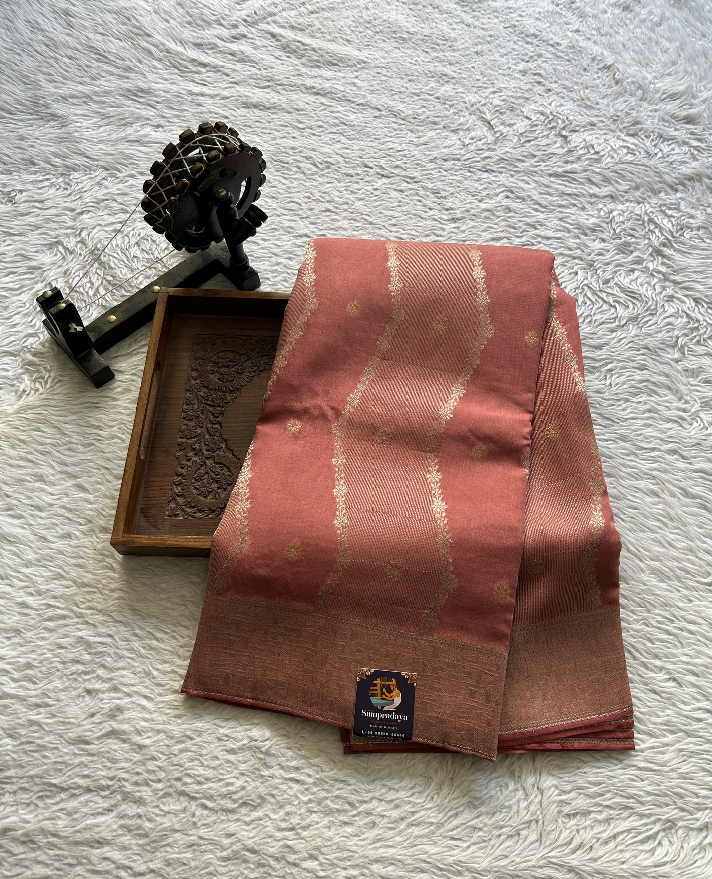 Semi Georgette Saree Dark Pink Colored Elegantly Paired with a Zari Border. - Sampradaya Designer Studio