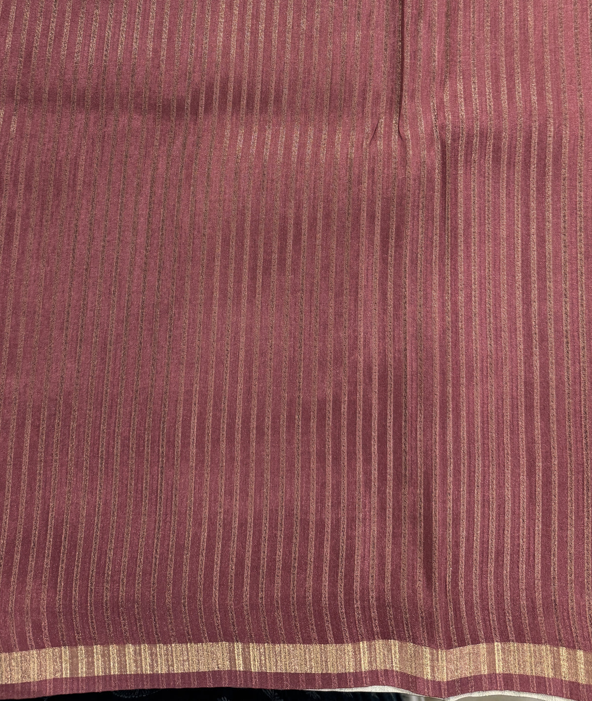 Semi Tussar Silk Saree-Maroon color with Gold Zari Border - Elegant Fancy Saree for Party & Office Wear