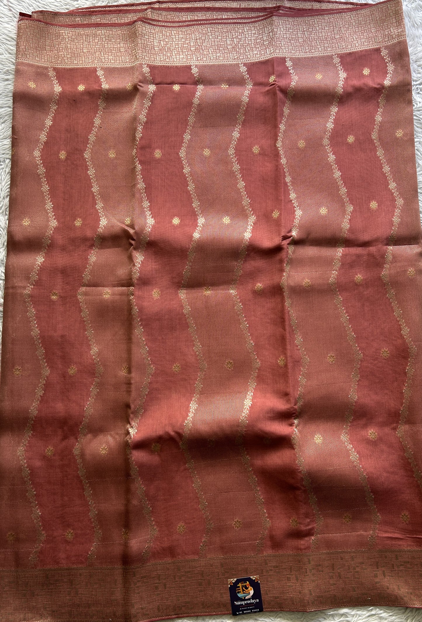 Semi Georgette Saree Dark Pink Colored Elegantly Paired with a Zari Border. - Sampradaya Designer Studio