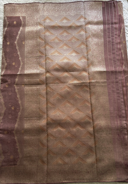 Semi Georgette Saree Onion Pink Colored Elegantly Paired with a Zari Border. - Sampradaya Designer Studio