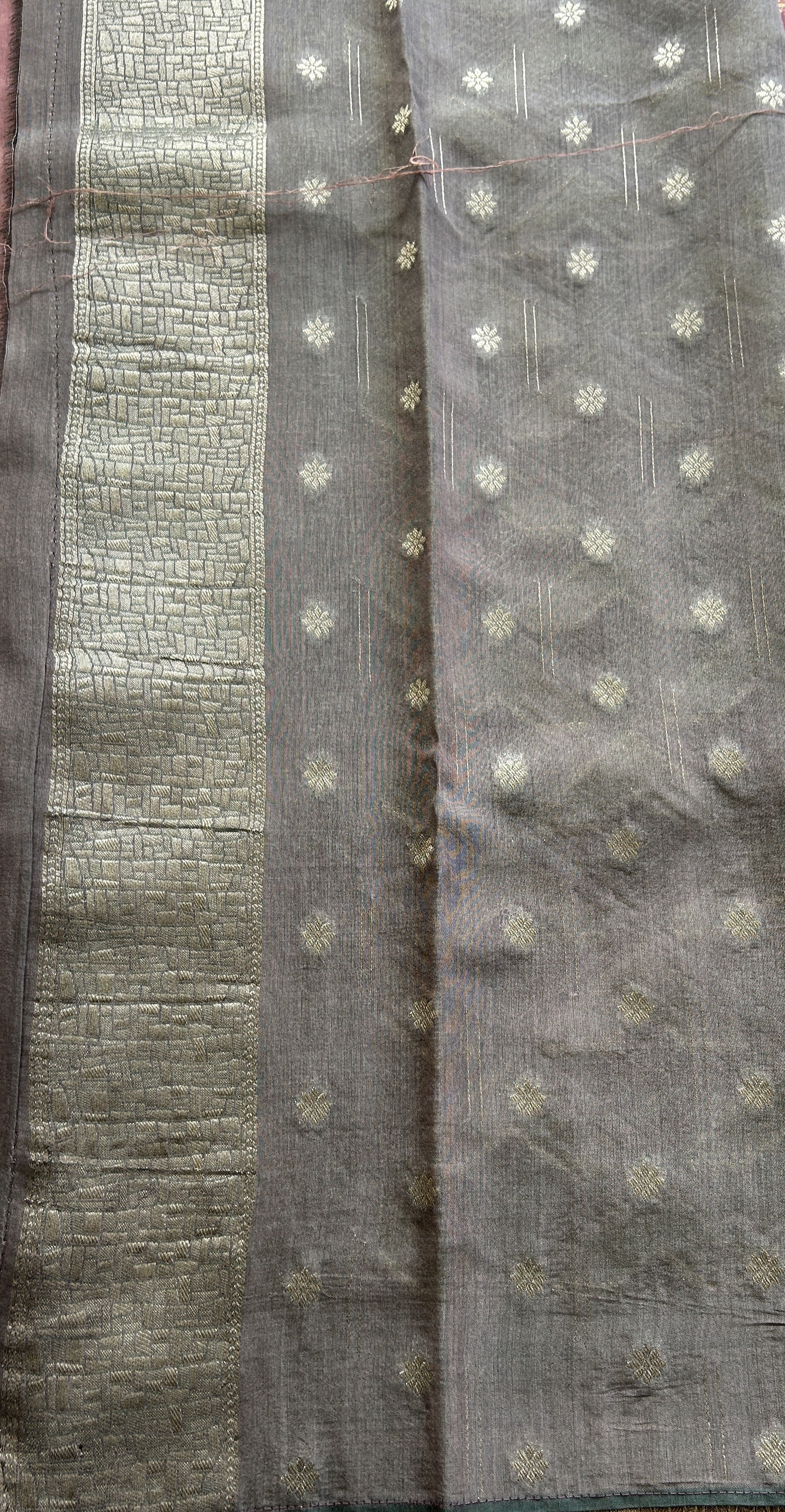 Semi Georgette Saree Onion Pink Colored Elegantly Paired with a Zari Border. - Sampradaya Designer Studio