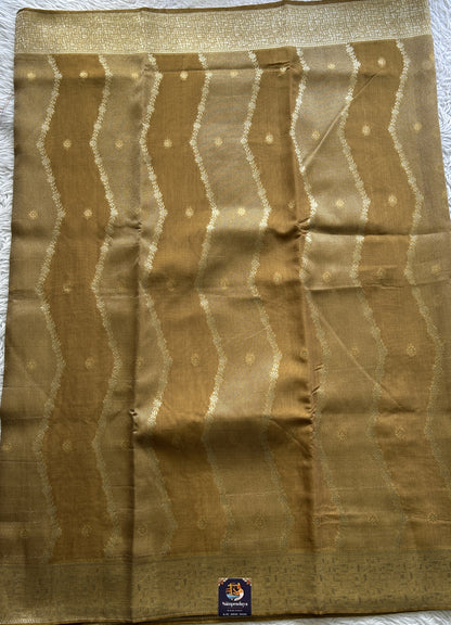 Semi Georgette Saree Mustard Yellow Colored Elegantly Paired with a Zari Border. - Sampradaya Designer Studio