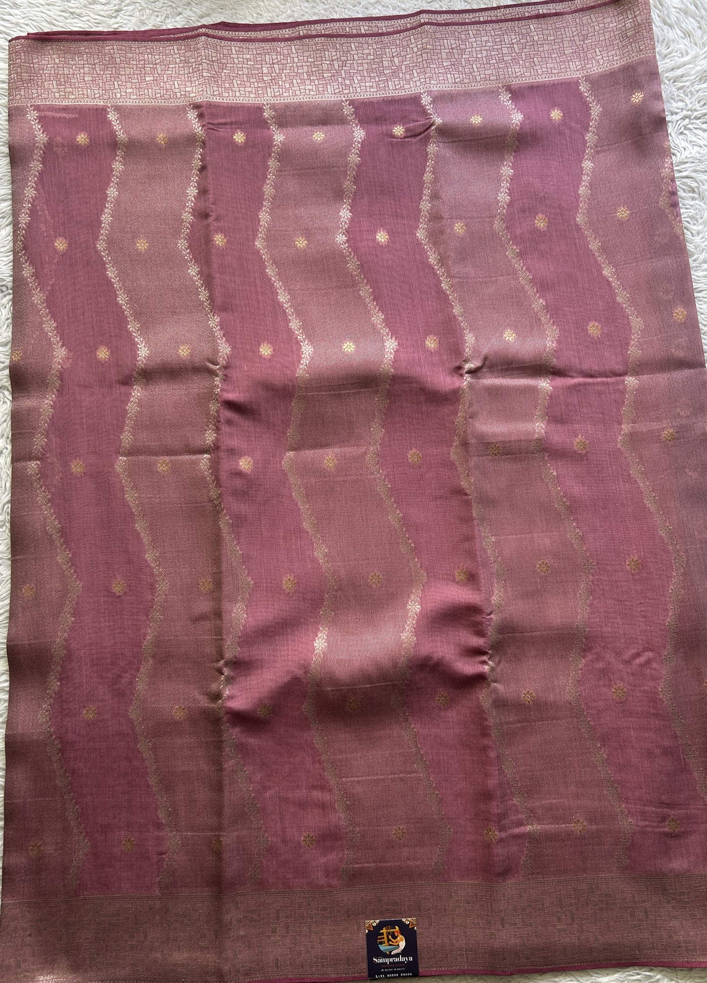 Semi Georgette Saree Rich Pink Colored Elegantly Paired with a Zari Border. - Sampradaya Designer Studio