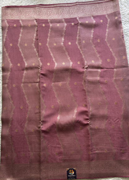 Semi Georgette Saree Rich Pink Colored Elegantly Paired with a Zari Border. - Sampradaya Designer Studio