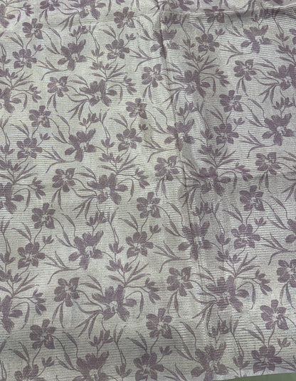 Semi Tussar Silk Saree -Lavender color  with Gold Zari Border - Elegant Fancy Saree for Party & Office Wear