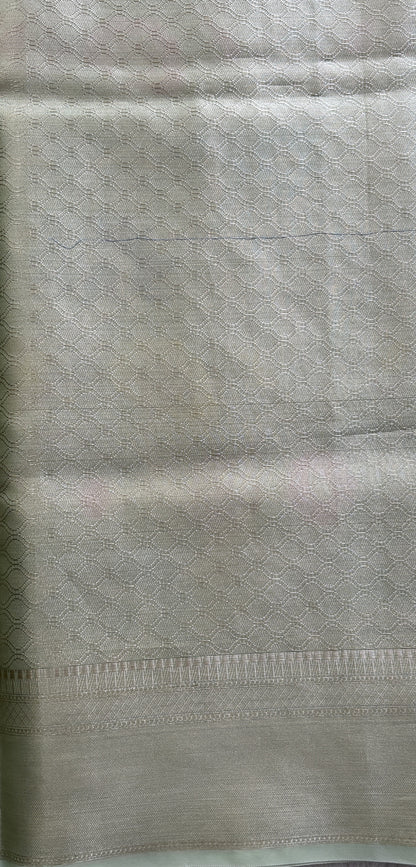 Banarasi Fancy Saree Green Colored Complemented with a Zari Border. - Sampradaya Designer Studio