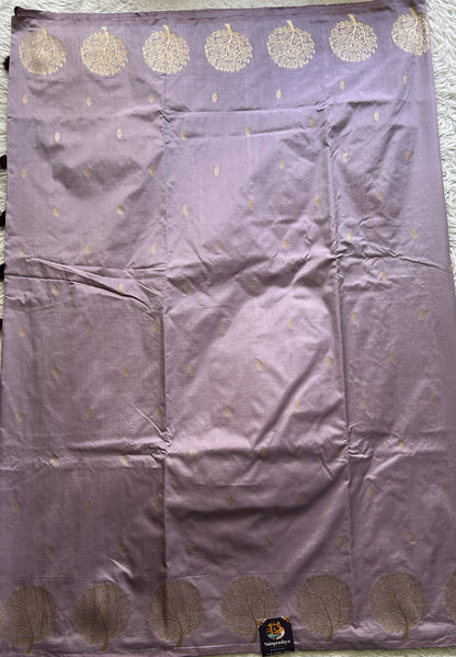Mona Silk Saree Lavender Colored Paired with a Buti Border. - Sampradaya Designer Studio