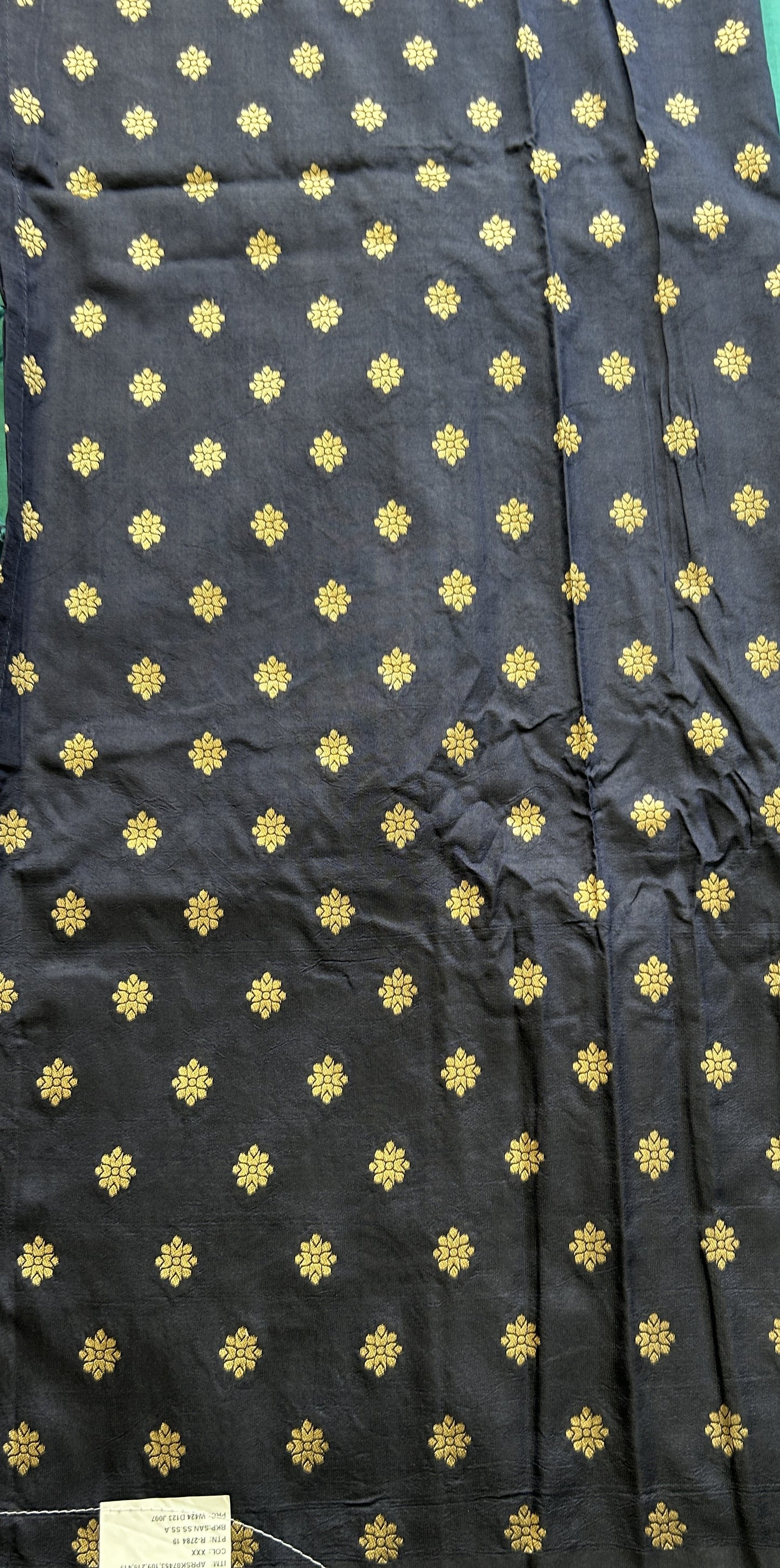 Mona Silk Saree Turquoise Green Colored Paired with a Buti Border. - Sampradaya Designer Studio
