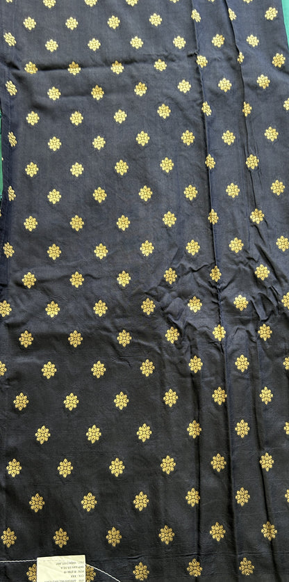 Mona Silk Saree Turquoise Green Colored Paired with a Buti Border. - Sampradaya Designer Studio