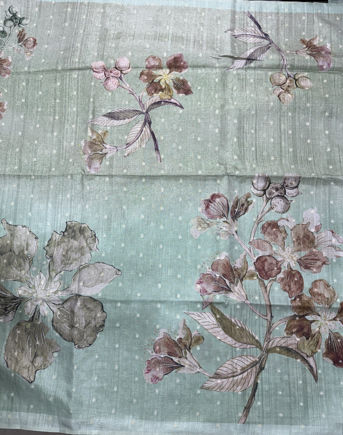 Semi Tussar Silk Saree -Light Green color  with Gold Zari Border - Elegant Fancy Saree for Party & Office Wear