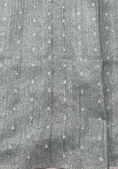 Semi Tussar Silk Saree -Light Green color  with Gold Zari Border - Elegant Fancy Saree for Party & Office Wear